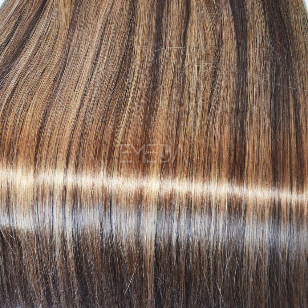 Brown and blonde color piano color clip in hair weft  LJ170